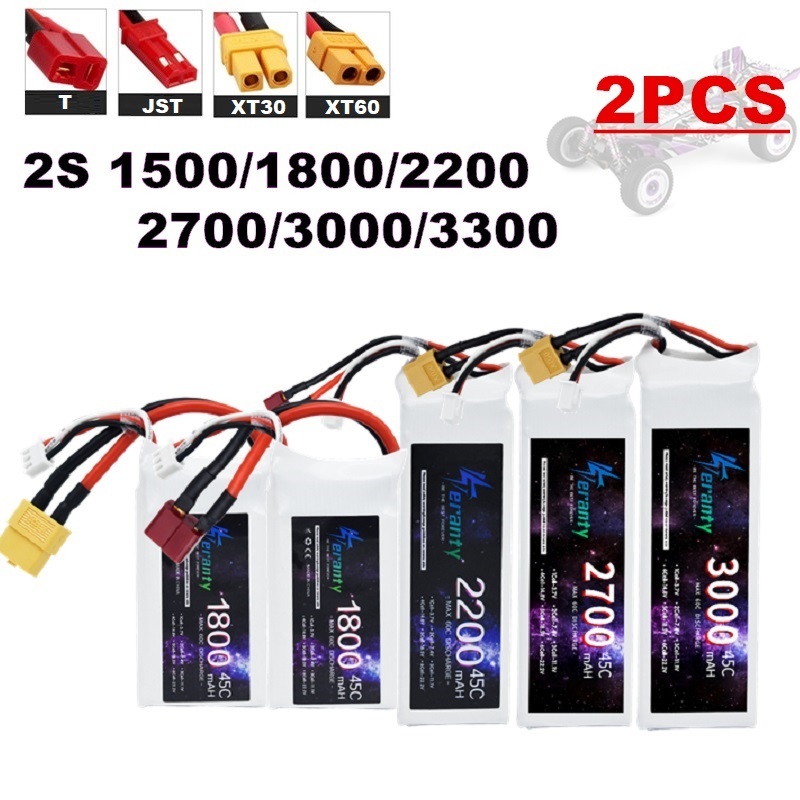 2PCS 7.4V Lipo 2S Battery 1500 - Drone Racing Battery ulasan dan harga