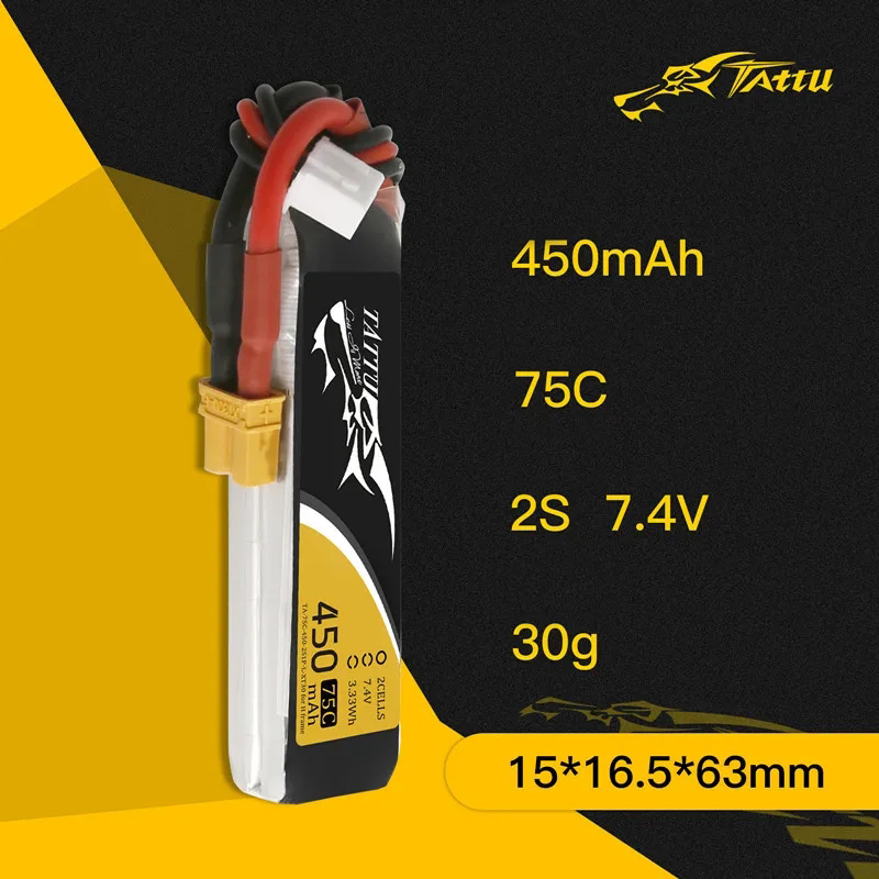 3Pcs NEW TATTU 450/500/550mAh  - Drone Racing Battery ulasan dan harga