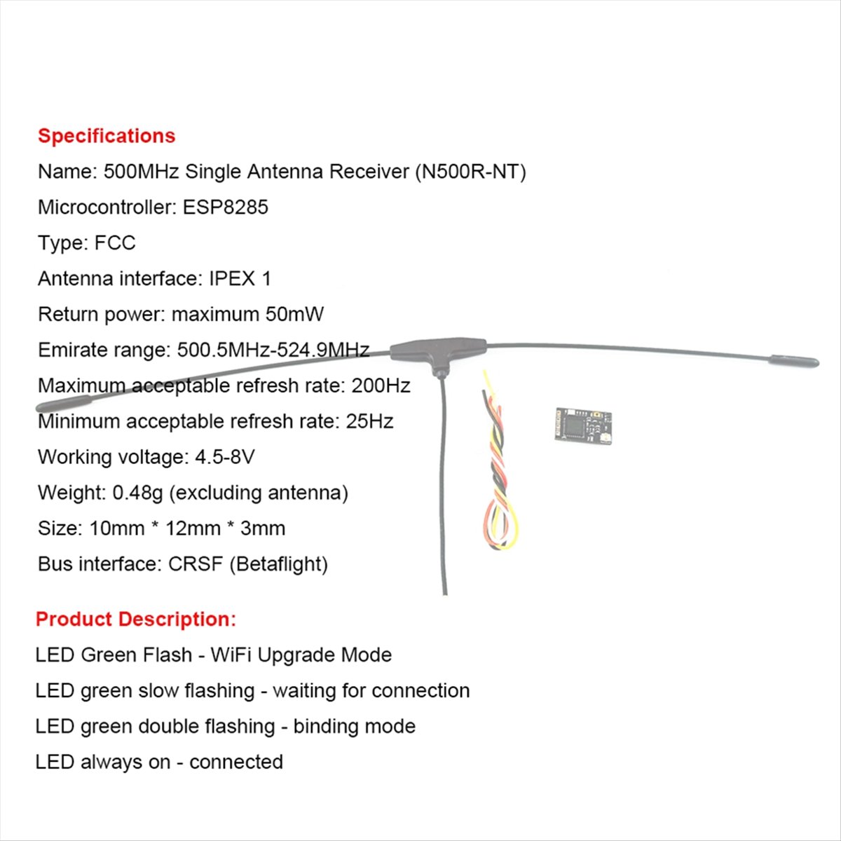 500MHz Receiver 500.5MHz-524.9 - Drone Racing Receiver ulasan dan harga